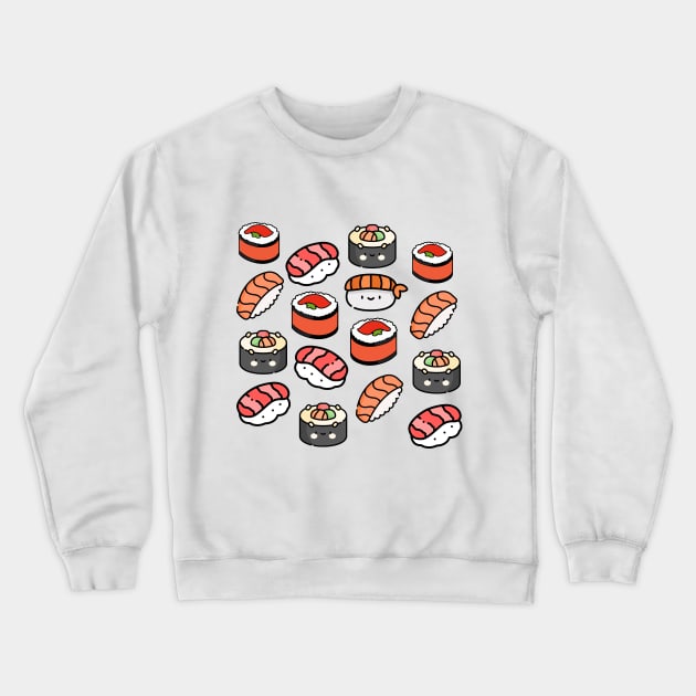 Cute Kawaii Sushi Colorful Fun Food Crewneck Sweatshirt by OneHappyDay